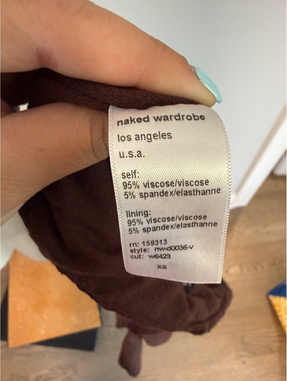 Naked Wardrobe Strapless Brown Bodycon Midi Dress XS - Picture 4 of 7
